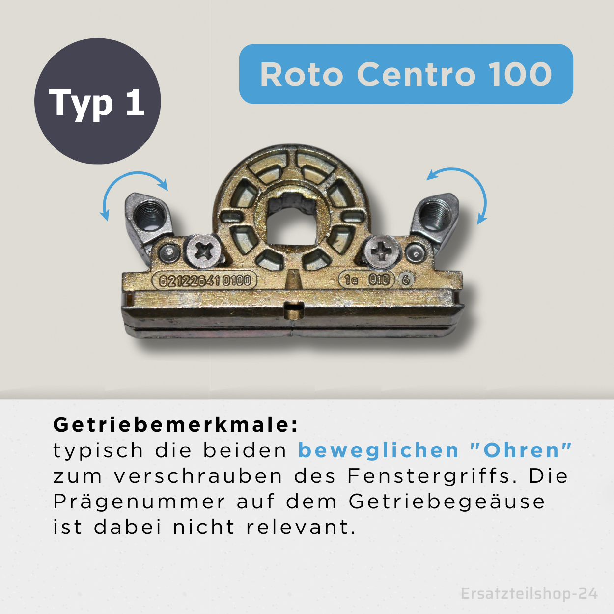 ROTO Centro 100 Getriebe Ersatzteil, alte Ausführung, für Fenster Balkontüre Beschlag