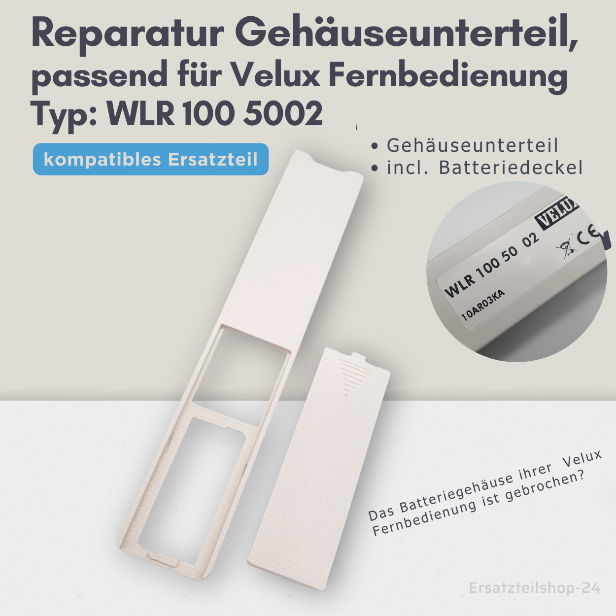 Reparatur Gehäuse, passend für Velux Fernbedienung WLR 100 5002