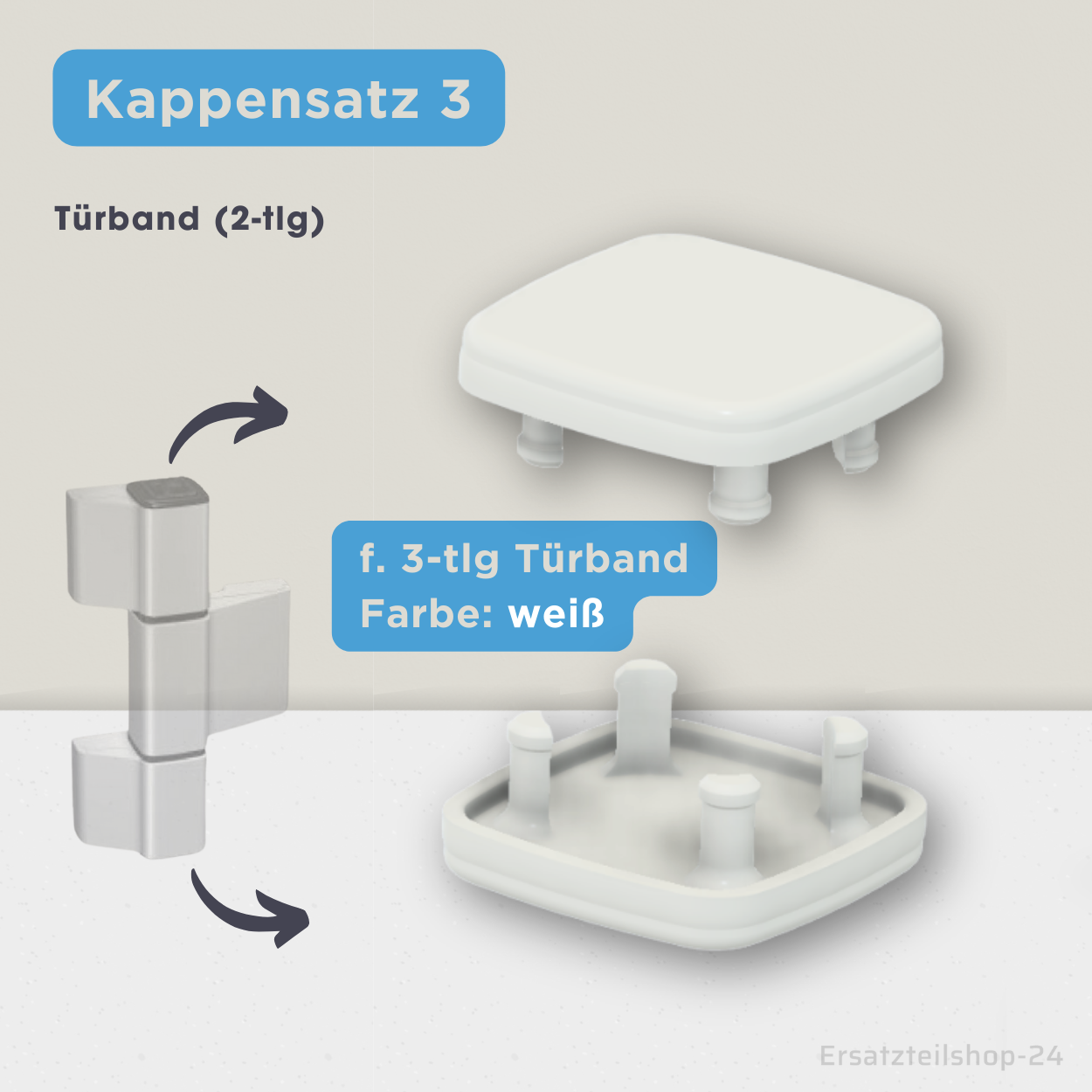 Abdeckkappen passend für Dr. Hahn Türband 3 , Haustürband Kappen Ersatzkappen