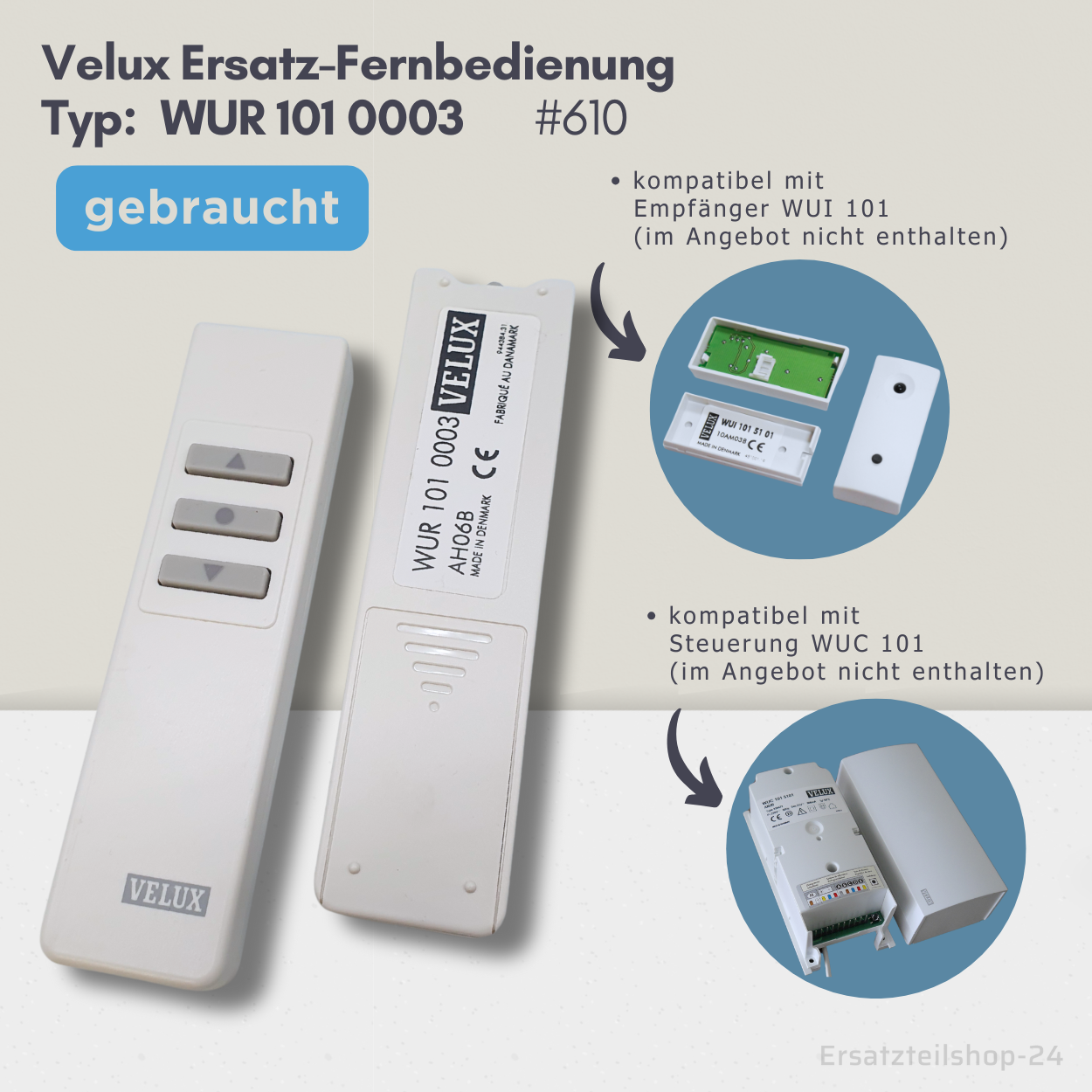 Velux Ersatz-Fernbedienung WUR 101 0003 - gebraucht, Infrarot-Fernbedienung für Dachfenster