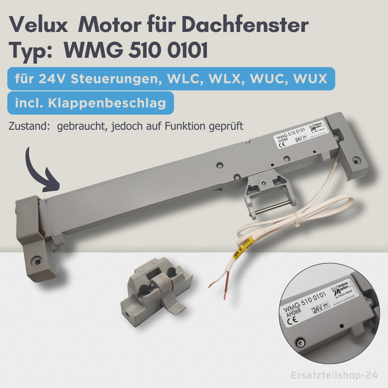 VELUX Motor, WMG 510 01 01, für Dachfenster, gebraucht #561