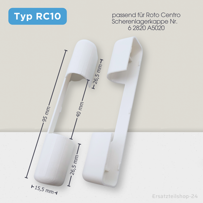 Abdeckkappen, passend für ROTO Centro 100 Fenster Beschlag Scherenlagerkappen