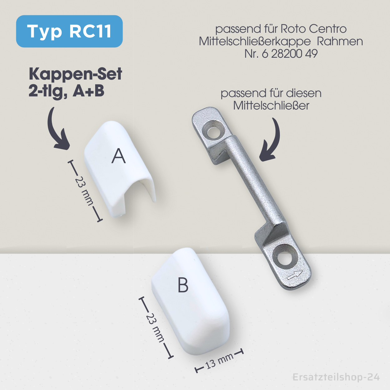 Abdeckkappen, passend für ROTO Centro 100 Fenster Beschlag Scherenlagerkappen