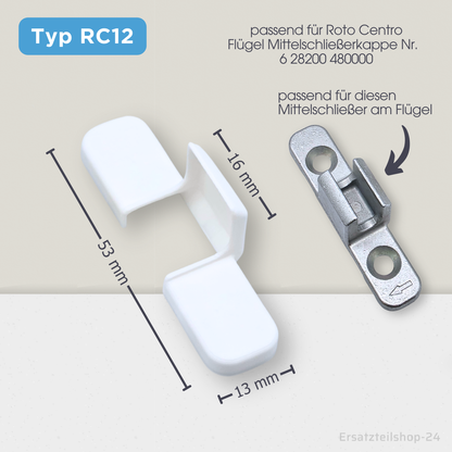 Abdeckkappen, passend für ROTO Centro 100 Fenster Beschlag Scherenlagerkappen