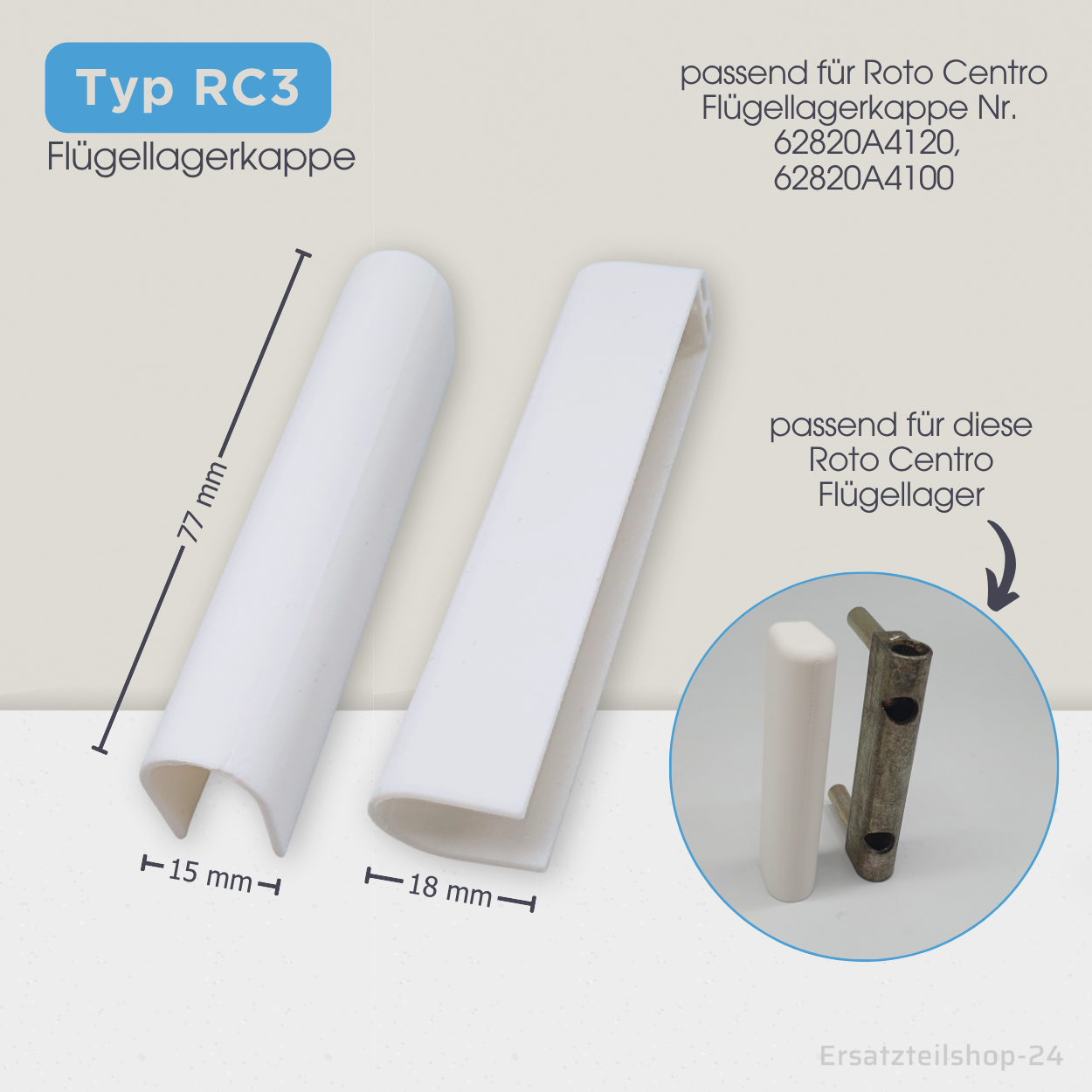 Abdeckkappen, passend für ROTO Centro 100 Fenster Beschlag Scherenlagerkappen