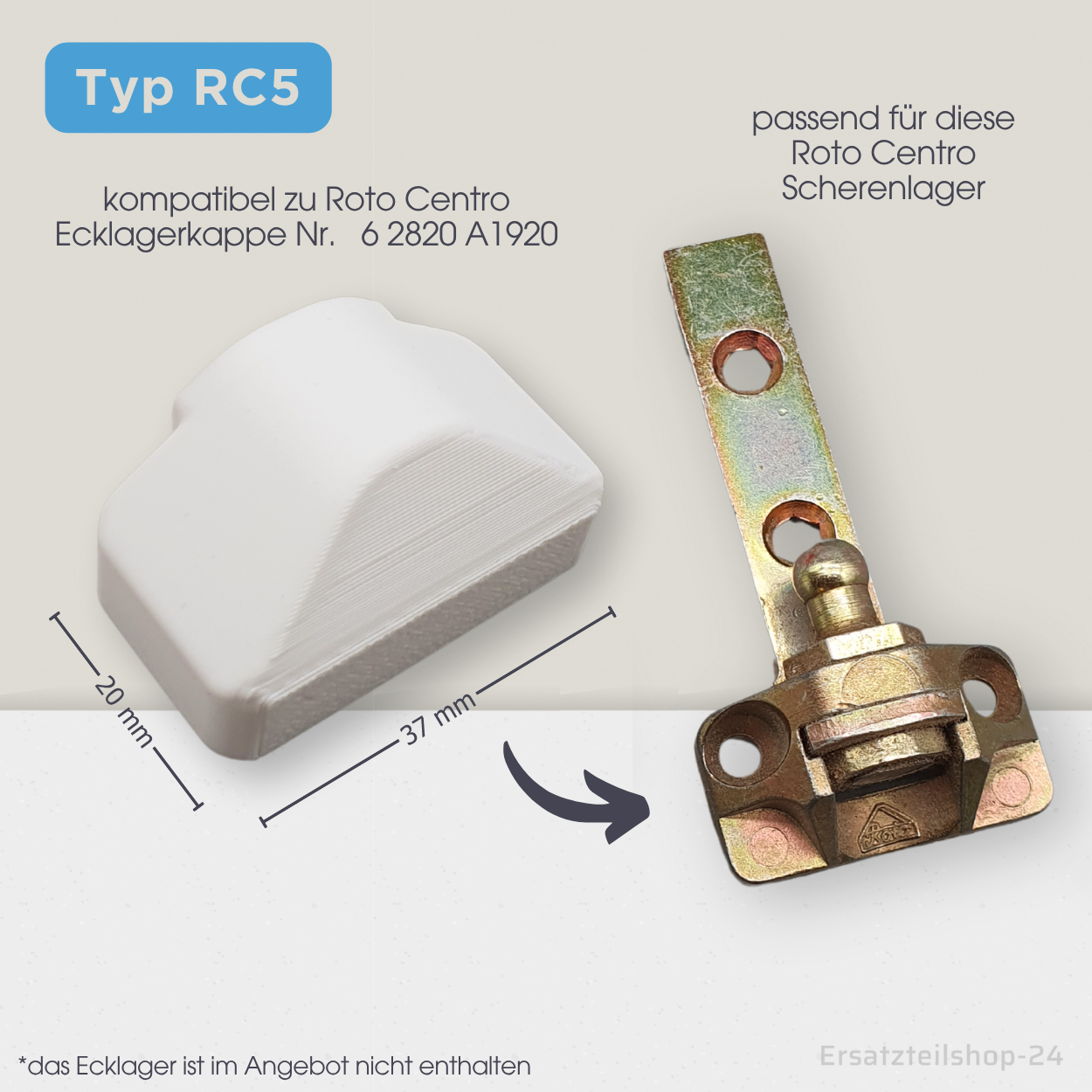 Abdeckkappen, passend für ROTO Centro 100 Fenster Beschlag Scherenlagerkappen