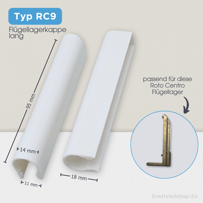 Abdeckkappen, passend für ROTO Centro 100 Fenster Beschlag Scherenlagerkappen