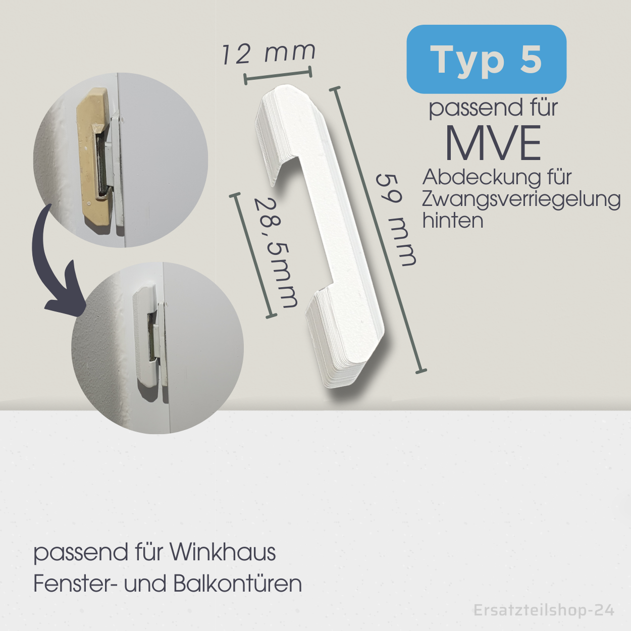 Abdeckkappen Scherenlagerkappe Sicherungskappe, passend für Winkhaus Fenster Beschlag