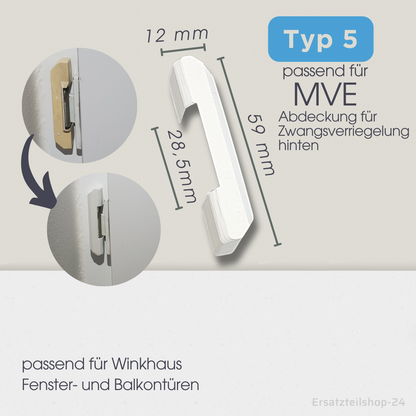 Abdeckkappen Scherenlagerkappe Sicherungskappe, passend für Winkhaus Fenster Beschlag