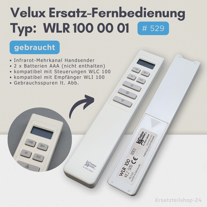 Velux Ersatz-Fernbedienung WLR 100 0001, für Dachfenster, gebraucht #529