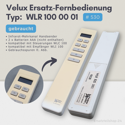 Velux Ersatz-Fernbedienung WLR 100 0001, für Dachfenster, gebraucht #530