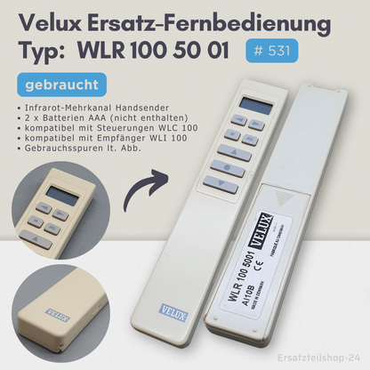 Velux Ersatz-Fernbedienung WLR 100 5001, für Dachfenster, gebraucht #531