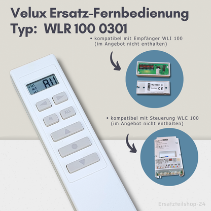 Velux Ersatz-Fernbedienung WLR 100 0301, für Dachfenster, gebraucht #537