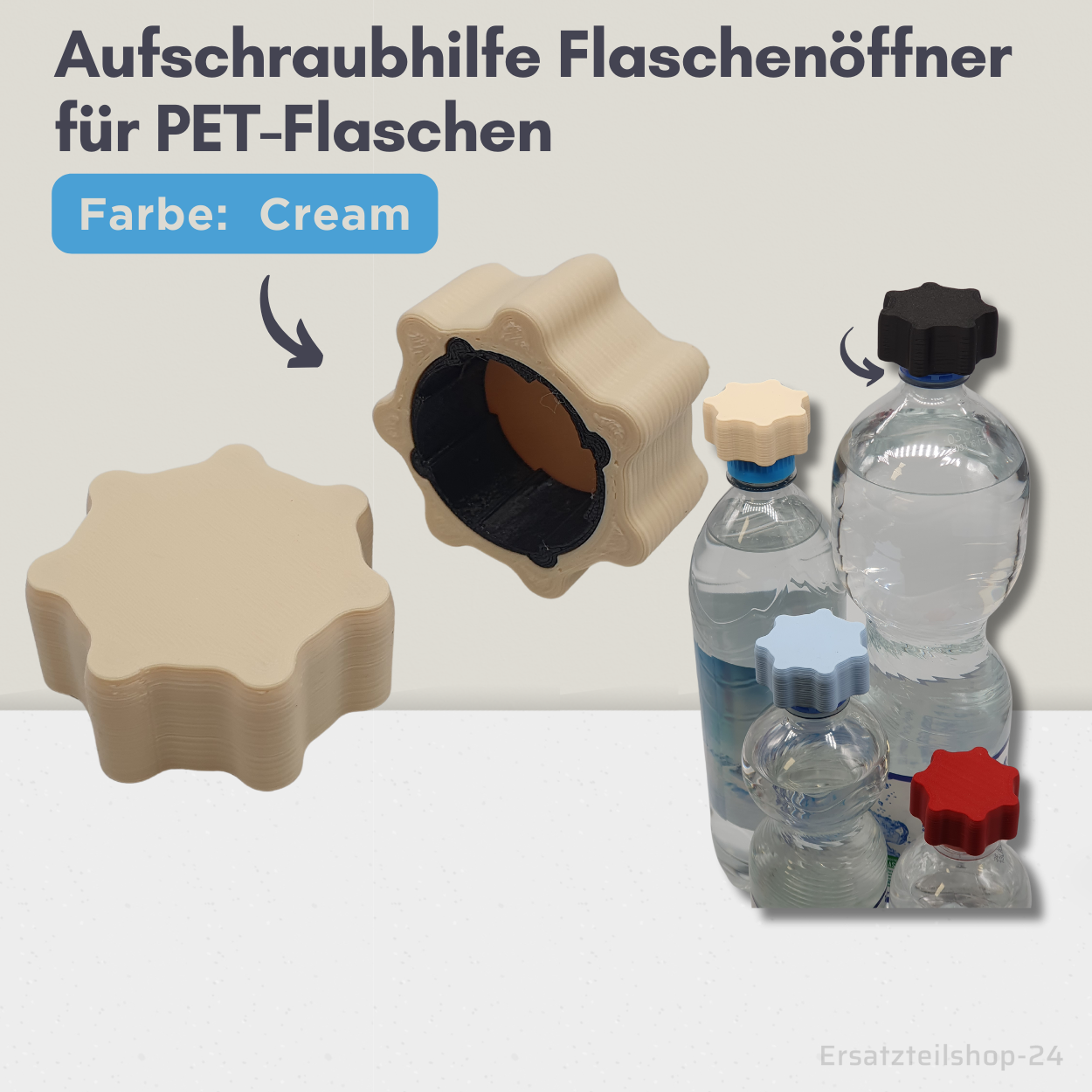 PET Aufschraubhilfe, Flaschenöffner Hilfe für Schraubverschluss, 6 Farben zur Wahl