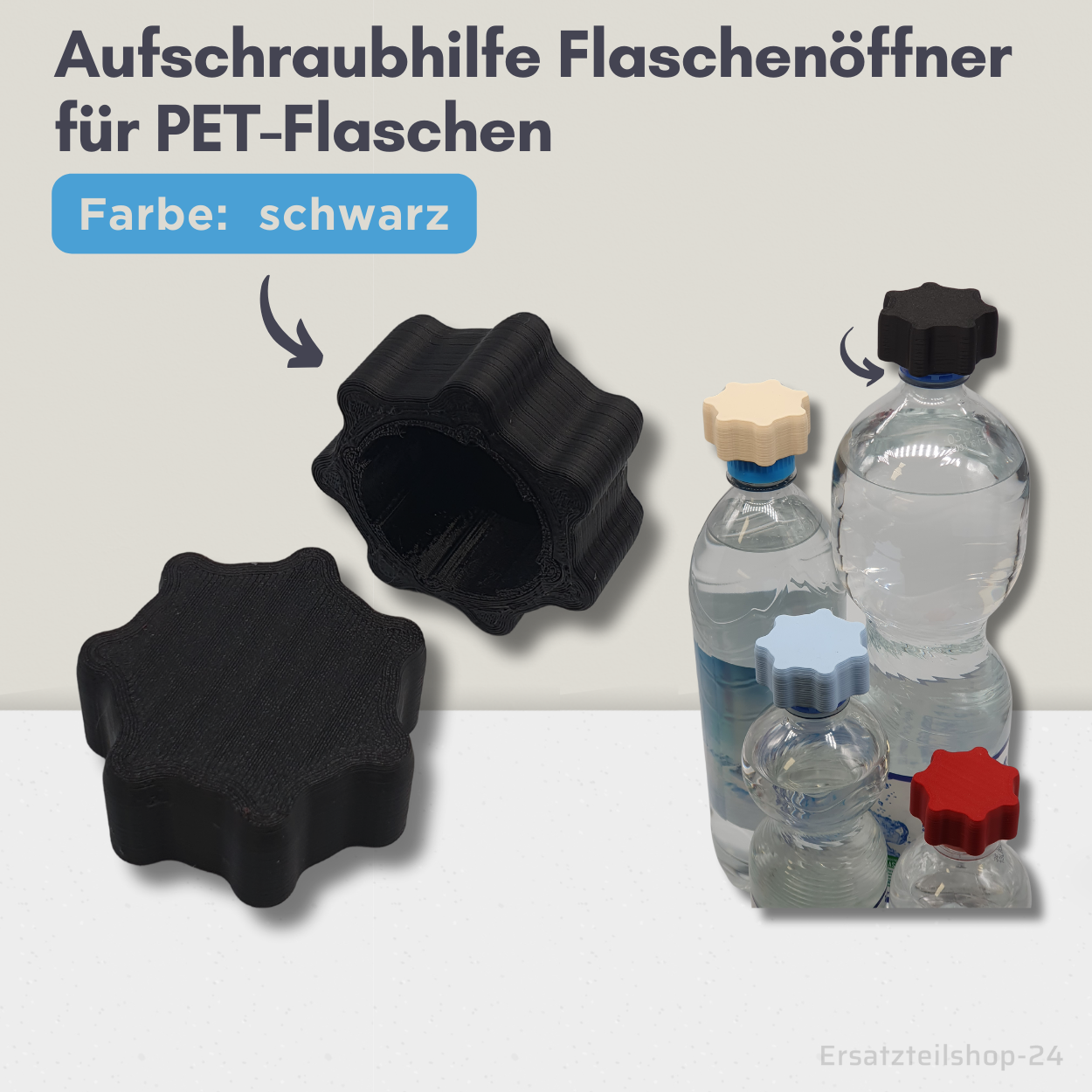 PET Aufschraubhilfe, Flaschenöffner Hilfe für Schraubverschluss, 6 Farben zur Wahl