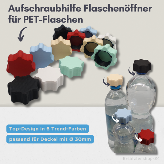 PET Aufschraubhilfe, Flaschenöffner Hilfe für Schraubverschluss, 6 Farben zur Wahl