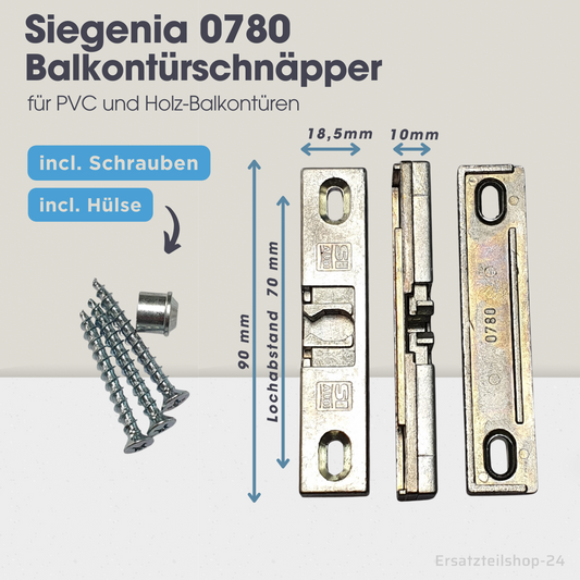 Siegenia Balkontürschnäpper 0780, Schnäpper incl.Schrauben, Beschlag Ersatzteil