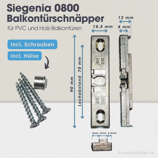 Balkontürschnäpper Siegenia 0800, incl. Schrauben u. Hülse, Schnäpper Ersatzteil