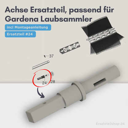 Achse, Ersatzteil passend für Gardena Laubsammler 03565 - Teil #24