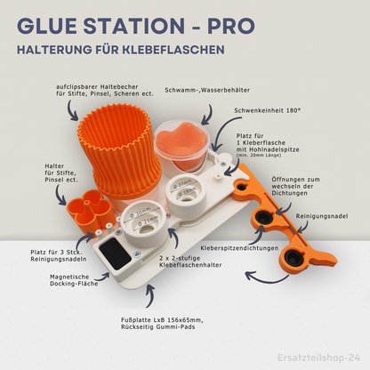 Glue Station - PRO, Halterung für Klebeflaschen u. Bastelkleber, 12 Farben wählbar