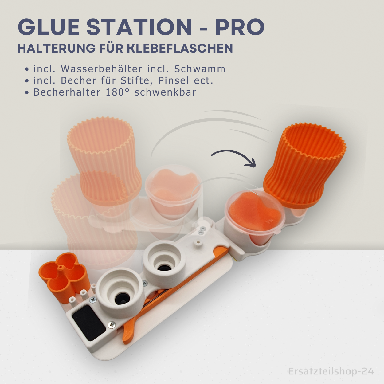 Glue Station - PRO, Halterung für Klebeflaschen u. Bastelkleber, 12 Farben wählbar