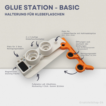 Glue Station - BASIC, Halterung für Klebeflaschen u. Bastelkleber, 12 Farben wählbar