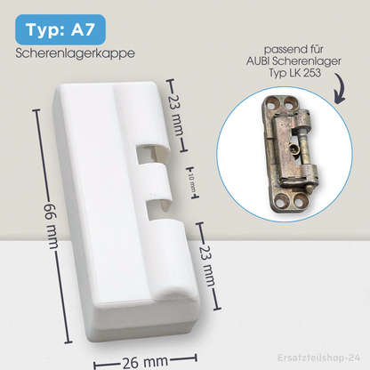 Scherenlagerkappe Abdeckkappen f. Fenster, passend für Aubi Scherenlager  LK 253