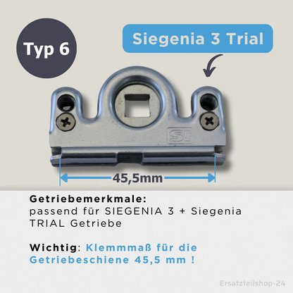 SIEGENIA 3 - TRIAL Ersatzteil Getriebe schraubbar für Fenster - Balkontüren Beschlag