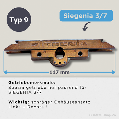 SIEGENIA 3/7 Ersatzteil Getriebe schraubbar f. Beschlag Fenster-Balkontüren