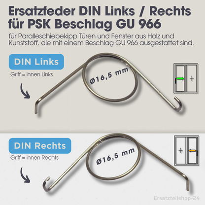 Ersatzfeder für GU PSK 966 Schiebetür, Links / Rechts, für Beschläge GU 966