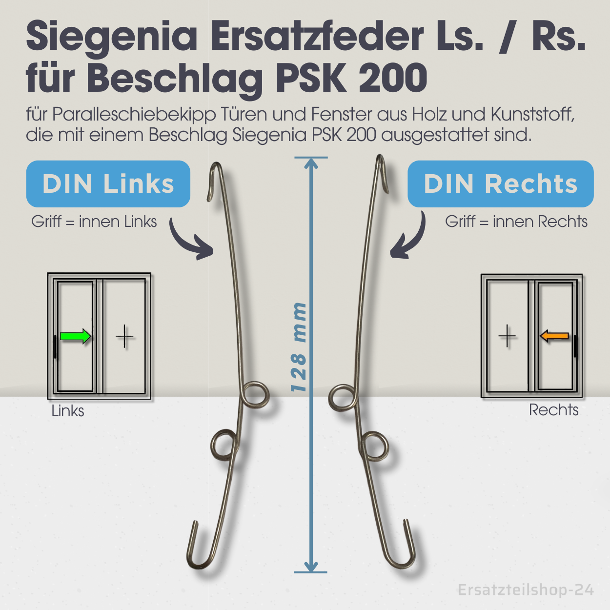 Ersatzfeder für Siegenia PSK 200 Schiebetür, Links / Rechts, Ersatzteil für PSK Beschläge