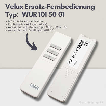 Velux Ersatz-Fernbedienung WUR 101 50 01, Infrarot-Fernbedienung für Dachfenster