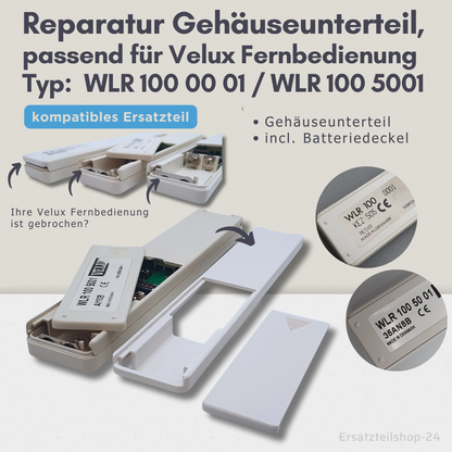 Reparatur Gehäuse, passend für Velux Fernbedienung WLR 100 5001 / WLR 100 0001