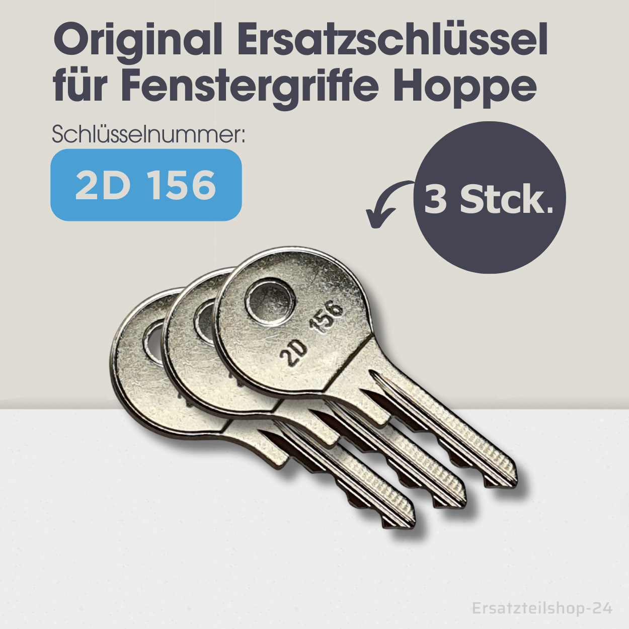 Ersatzschlüssel f. HOPPE Fenstergriffe, H001, 2W153, 2D156