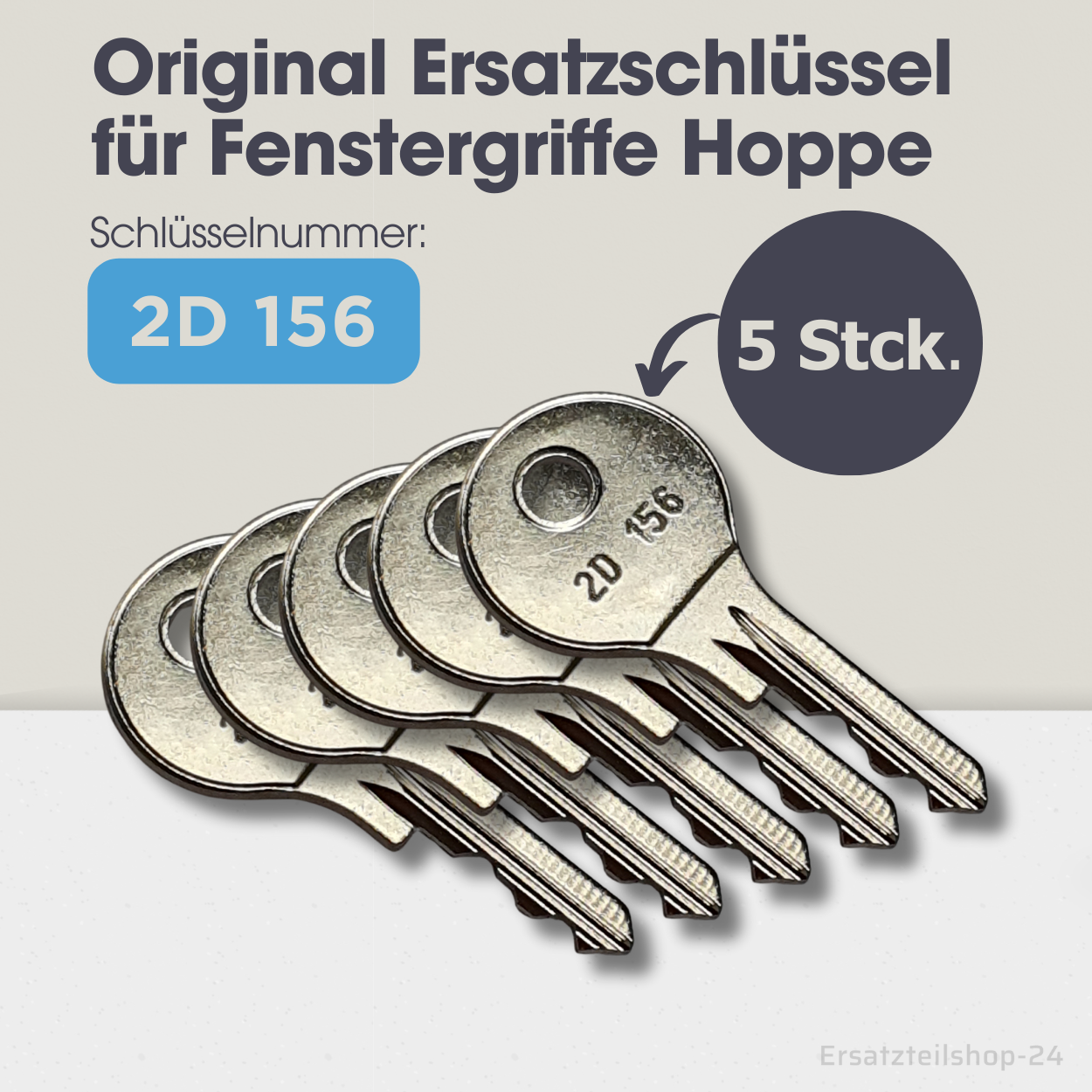 Ersatzschlüssel f. HOPPE Fenstergriffe, H001, 2W153, 2D156