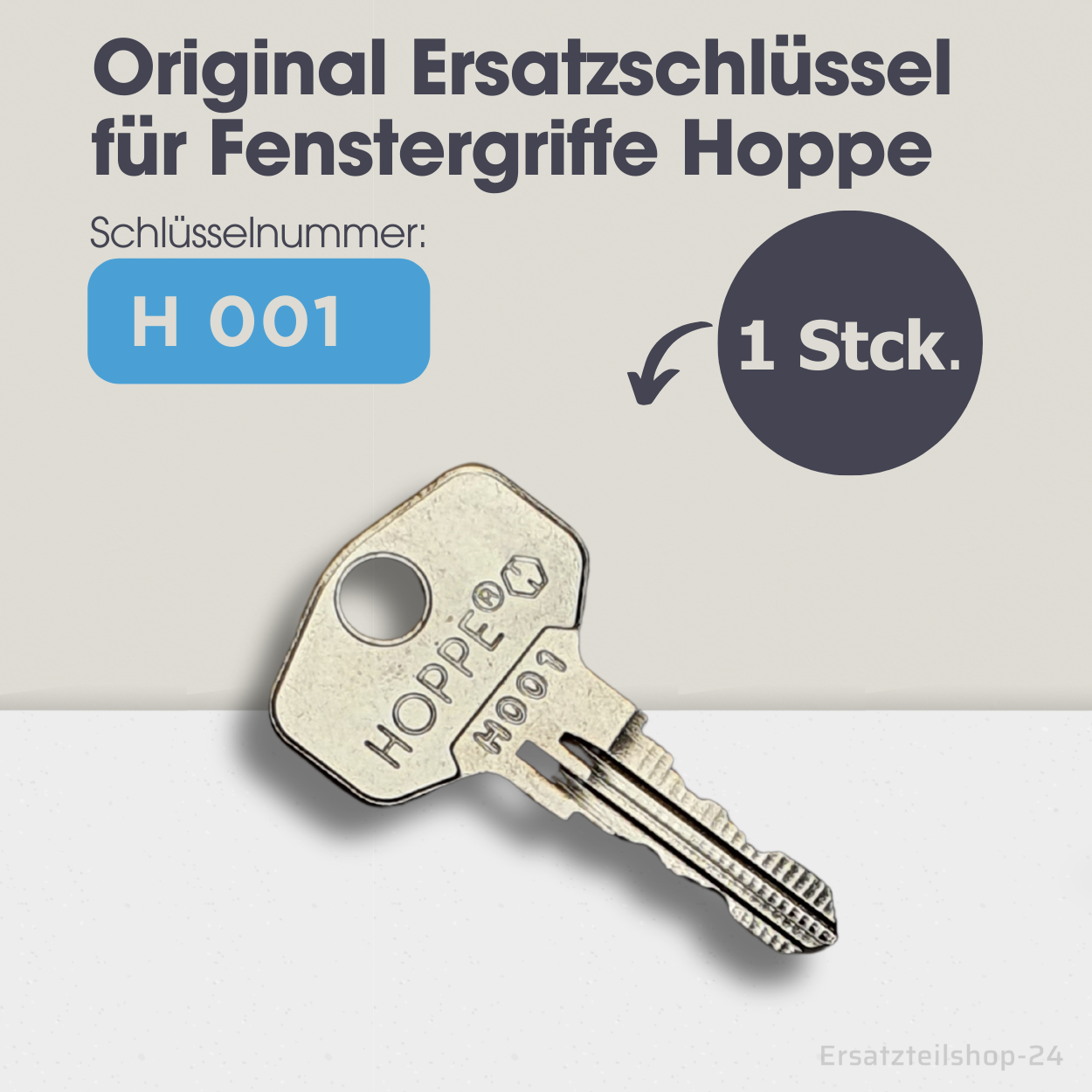 Ersatzschlüssel f. HOPPE Fenstergriffe, H001, 2W153, 2D156