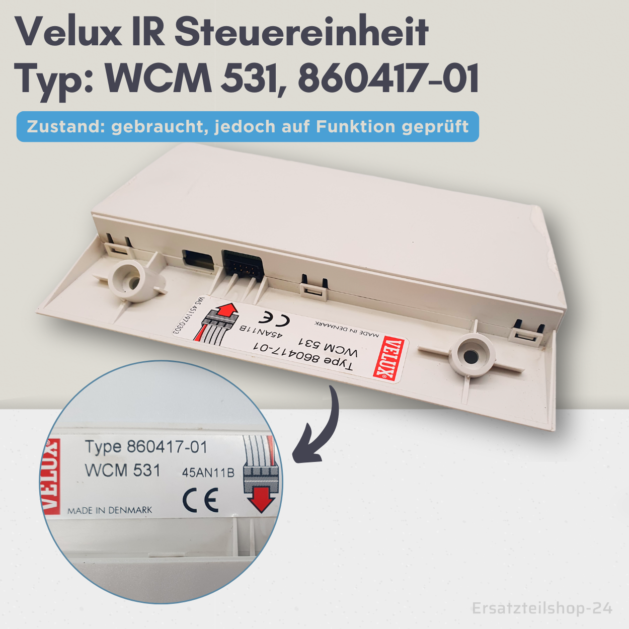 VELUX Integra IR Steuereinheit Typ WCM 531, Type 860417-01  gebraucht,  #580