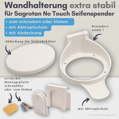 Halter passend für Sagrotan No Touch Seifenspender, extra stabile Wandhalterung