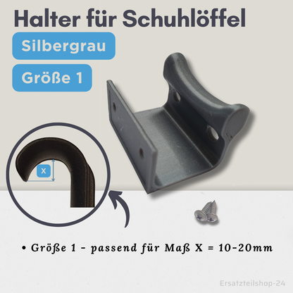 Schuhlöffel-Halter, für Schuhlöffel XXL, schwarz, grau, weiß - incl. Schrauben