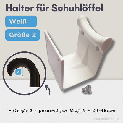 Schuhlöffel-Halter, für Schuhlöffel XXL, schwarz, grau, weiß - incl. Schrauben