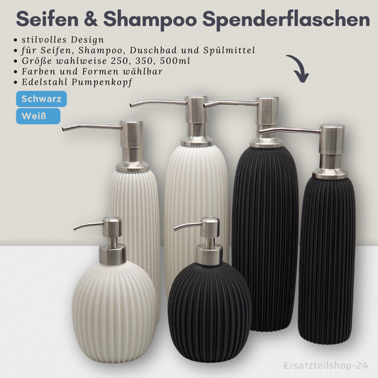 Seifenspender, Spenderflaschen für Shampoo, Schaumbad, Spülmittel - Auswahl 250,350,500ml