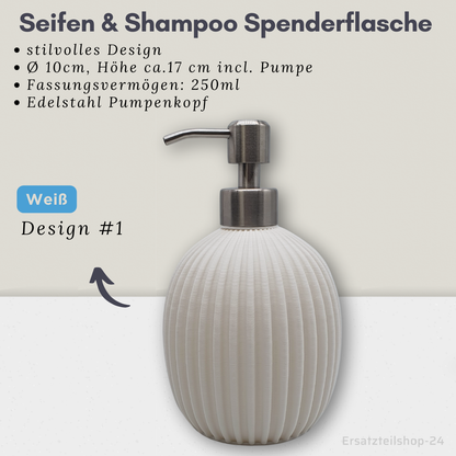 Seifenspender, Spenderflaschen für Shampoo, Schaumbad, Spülmittel - Auswahl 250,350,500ml