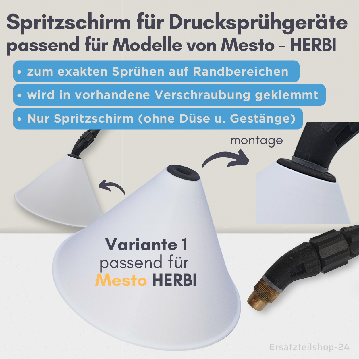 Spritzschirm Rund 160mm, Sprühschirm für Mesto HERBI Unkrautsprühgerät