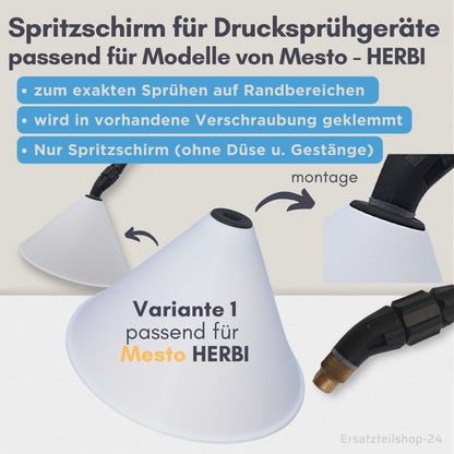 Spritzschirm Rund 160mm, Sprühschirm für Mesto HERBI Unkrautsprühgerät