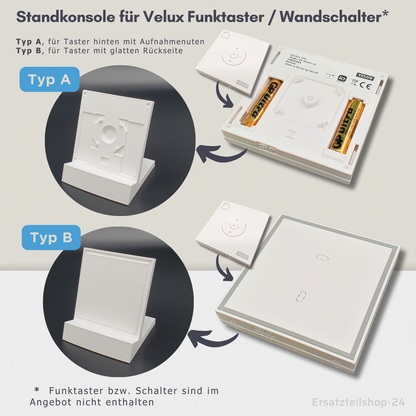 Standkonsole freistehend, passend für VELUX INTEGRA Funk-Wandschalter KLI 310, 311, 312, 313