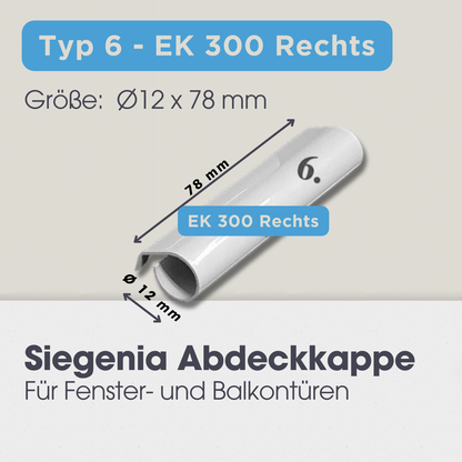 Abdeckkappen für SIEGENIA Fensterbeschläge, LK006, LK221, LK005, EK300, EK211, EK001, EK201