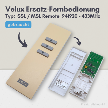 Velux Ersatz Fernbedienung - alter Typ 941920, SSL/MSL Remote, gebraucht #516