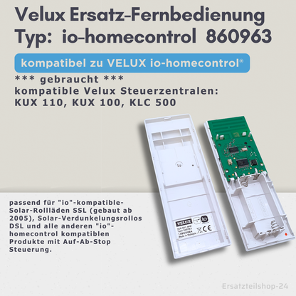 Velux Ersatz Fernbedienung IO Typ 860963 (gebraucht) Ersatzteil #545