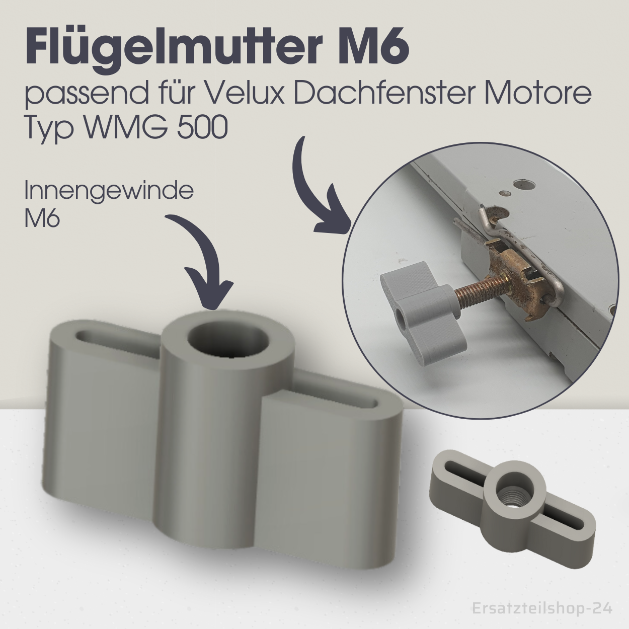 Flügelmutter Ersatzteil passend für Velux Dachfenster Motor WMG 500