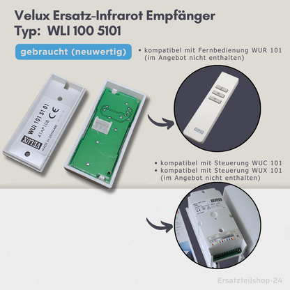 Velux Infrarot Empfänger WUI 101 5101 - Empfangsteil f. Fernbedienung  Dachfenster Ersatzteil